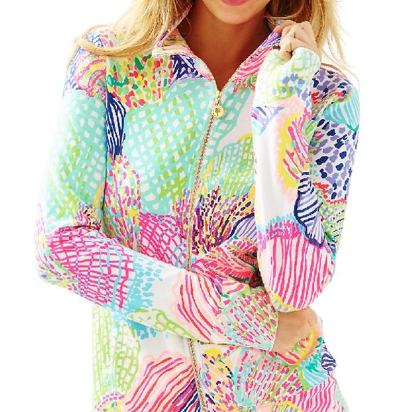 Lilly Pulitzer Reagan Zip Up Sweatshirt - Multi Roar of the Seas - Size S - Picture 7 of 7